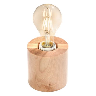 Candeeiro de mesa sem abajur de madeira castanho, Anela