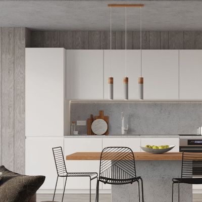 Candeeiro suspenso de betão cinzento, Ferron