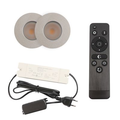 Foco de encastrar de veranda de alumínio cromo, Dico, 3W, LED 2700K, IP65, com comando à distância