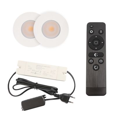 Foco de encastrar de veranda de alumínio branco, Dico, 3W, LED 2700K, IP65, com comando à distância