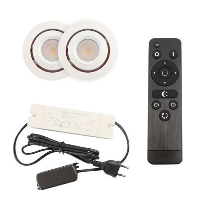 Foco de encastrar de veranda de alumínio branco, Rona, 3W, LED 2700K, IP44, com comando à distância