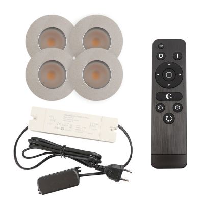 Foco de encastrar de veranda de alumínio cromo, Dico, 3W, LED 2700K, IP65, com comando à distância