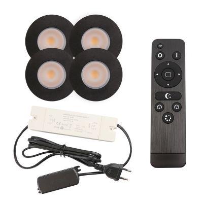 Foco de encastrar de veranda de alumínio preto, Dico, 3W, LED 2700K, IP65, com comando à distância