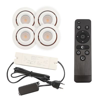 Foco de encastrar de veranda de alumínio branco, Rona, 3W, LED 2700K, IP44, com comando à distância