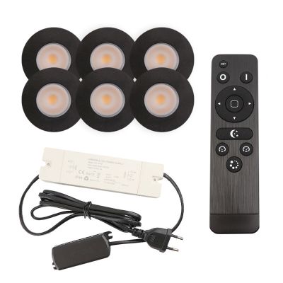 Foco de encastrar de veranda de alumínio preto, Dico, 3W, LED 2700K, IP65, com comando à distância