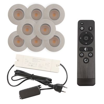 Foco de encastrar de veranda de alumínio cromo, Dico, 3W, LED 2700K, IP65, com comando à distância