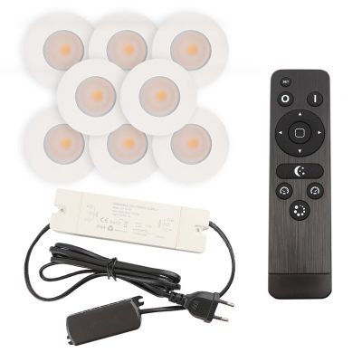 Foco de encastrar de veranda de alumínio branco, Dico, 3W, LED 2700K, IP65, com comando à distância
