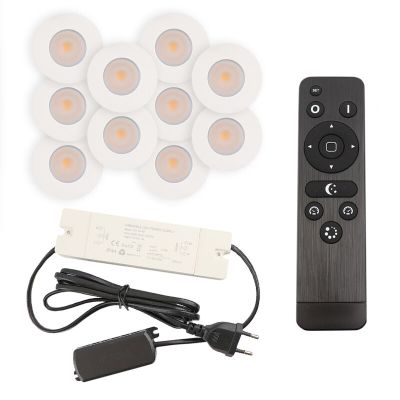 Foco de encastrar de veranda de alumínio branco, Dico, 3W, LED 2700K, IP65, com comando à distância