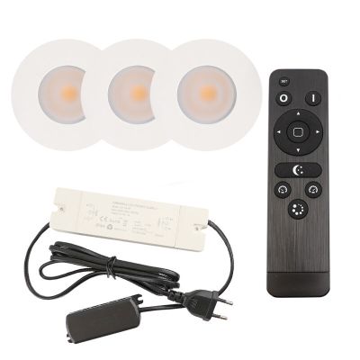 Foco de encastrar de veranda de alumínio branco, Dico, 3W, LED 2700K, IP65, com comando à distância
