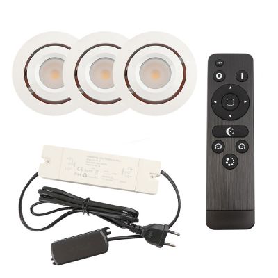 Foco de encastrar de veranda de alumínio branco, Rona, 3W, LED 2700K, IP44, com comando à distância