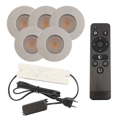 Foco de encastrar de veranda de alumínio cromo, Dico, 3W, LED 2700K, IP65, com comando à distância