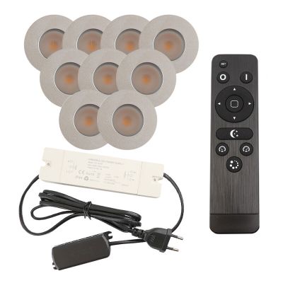 Foco de encastrar de veranda de alumínio cromo, Dico, 3W, LED 2700K, IP65, com comando à distância