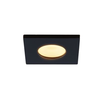 Foco de encastrar de veranda de alumínio preto, Dico, 3W, LED 2700K, IP65