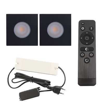Foco de encastrar de veranda de alumínio preto, Dico, 6W, LED 2700K, IP65, com comando à distância