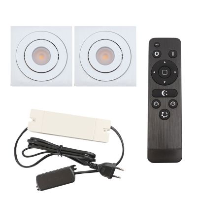 Foco de encastrar de veranda de alumínio branco, Rona, 6W, LED 2700K, IP44, com comando à distância