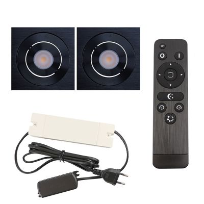 Foco de encastrar de veranda de alumínio preto, Rona, 6W, LED 2700K, IP44, com comando à distância