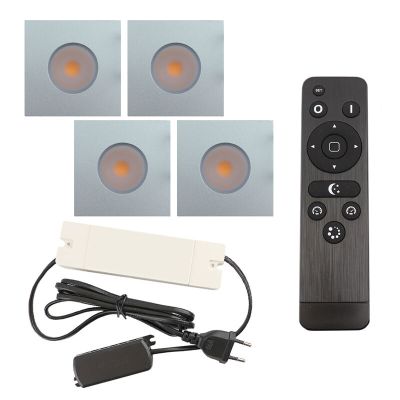 Foco de encastrar de veranda de alumínio cromo, Dico, 12W, LED 2700K, IP65, com comando à distância