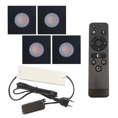 Foco de encastrar de veranda de alumínio preto, Dico, 12W, LED 2700K, IP65, com comando à distância