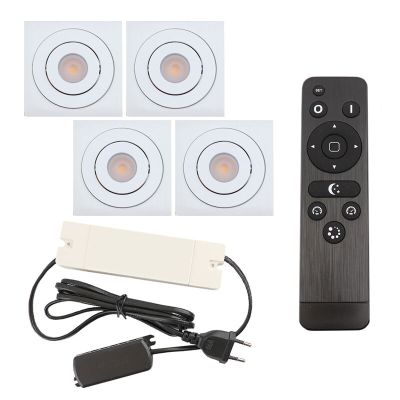 Foco de encastrar de veranda de alumínio branco, Rona, 12W, LED 2700K, IP44, com comando à distância