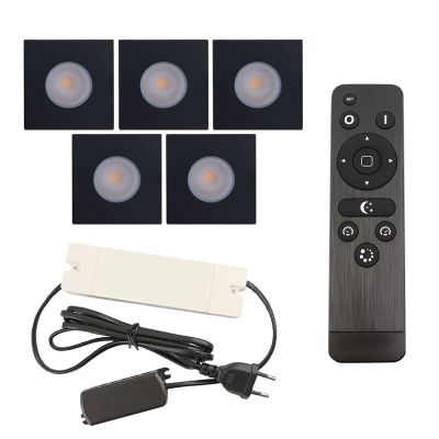 Foco de encastrar de veranda de alumínio preto, Dico, 15W, LED 2700K, IP65, com comando à distância
