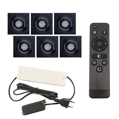 Foco de encastrar de veranda de alumínio preto, Rona, 18W, LED 2700K, IP44, com comando à distância