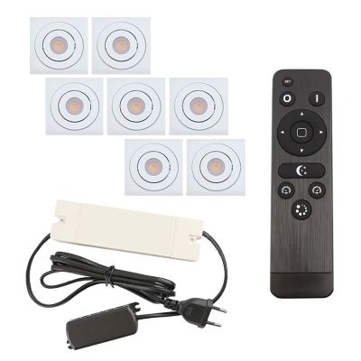 Foco de encastrar de veranda de alumínio branco, Rona, 21W, LED 2700K, IP44, com comando à distância