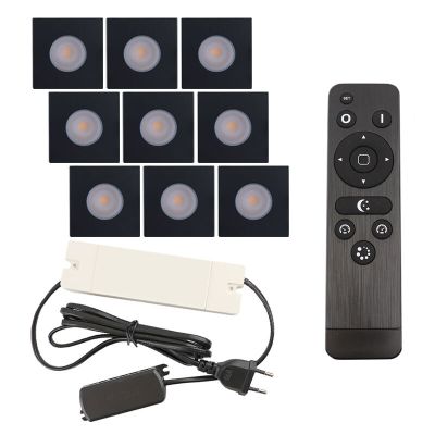 Foco de encastrar de veranda de alumínio preto, Dico, 27W, LED 2700K, IP65, com comando à distância