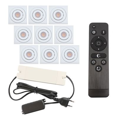 Foco de encastrar de veranda de alumínio branco, Rona, 27W, LED 2700K, IP44, com comando à distância