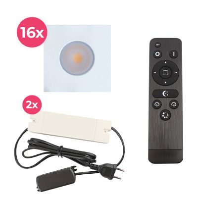 Foco de encastrar de veranda de alumínio branco, Dico, 48W, LED 2700K, IP65, com comando à distância