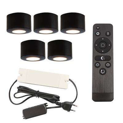 Aplique de teto de veranda de alumínio preto, Vasso, 15W, LED 2700K, IP44, com comando à distância
