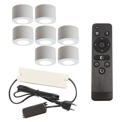 Aplique de teto de veranda de alumínio branco, Vasso, 21W, LED 2700K, IP44, com comando à distância