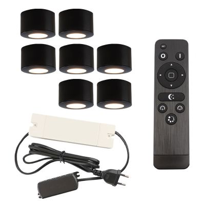 Aplique de teto de veranda de alumínio preto, Vasso, 21W, LED 2700K, IP44, com comando à distância