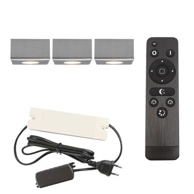 Aplique de teto de veranda de alumínio cromo, Fredo, 9W, LED 2700K, IP44, com comando à distância