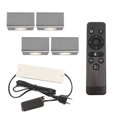 Aplique de teto de veranda de alumínio cromo, Fredo, 12W, LED 2700K, IP44, com comando à distância