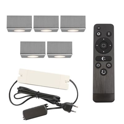 Aplique de teto de veranda de alumínio cromo, Fredo, 15W, LED 2700K, IP44, com comando à distância