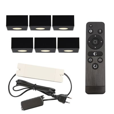 Aplique de teto de veranda de alumínio preto, Fredo, 18W, LED 2700K, IP44, com comando à distância