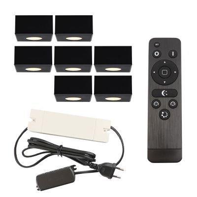 Aplique de teto de veranda de alumínio preto, Fredo, 21W, LED 2700K, IP44, com comando à distância