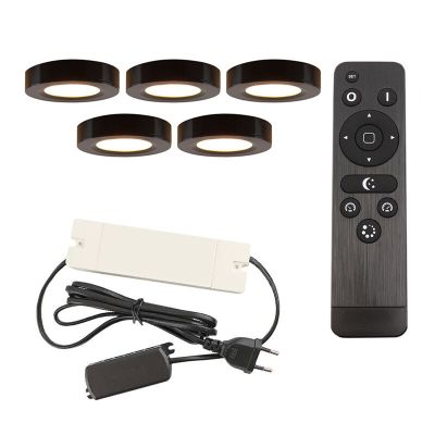 Régua LED cozinha de alumínio preta, Sana, 3W, LED 2700K, com comando à distância