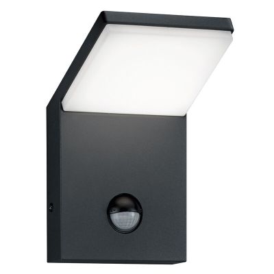 Candeeiro de parede exterior com sensor de movimento moderno antracite, Solana, 9W, LED 3000K, IP54