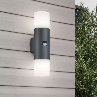 Candeeiro de parede exterior com sensor de movimento moderno antracite, Fjelso, IP44