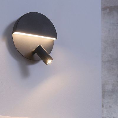 Aplique de parede design preto, Solo, 6W, LED 3000K, com interruptor