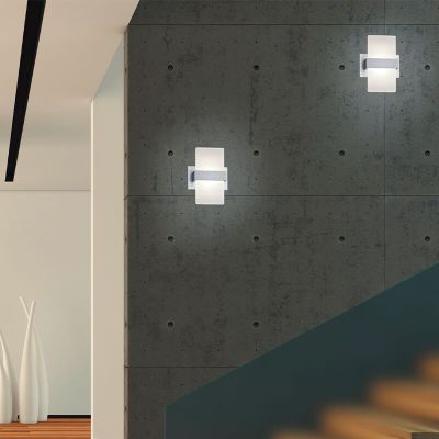 Candeeiro up down moderno cinzento, Leontien, 4,3W, LED 3000K, com interruptor