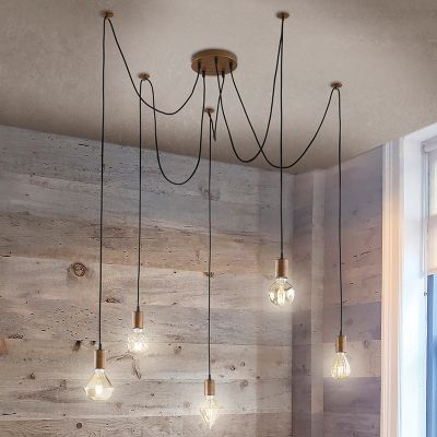 Candeeiro suspenso retrô cobre, August