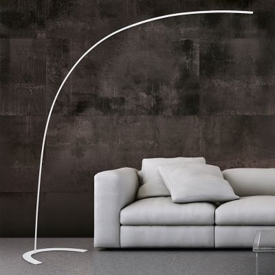 Candeeiro de pé arco moderno branco, Libro, 18W, LED 3000K, com interruptor