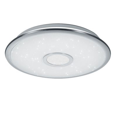 Plafon de plástico cromo, Yailee, 30W, LED ajustável de branco quente a branco frio, com comando à distância