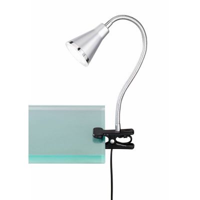 Foco com mola de plástico prateado, Taimi, 3,8W, LED 3000K, com interruptor