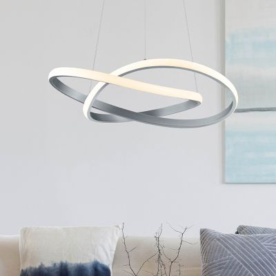 Candeeiro suspenso moderno níquel, Aby, 27W, LED 3000K
