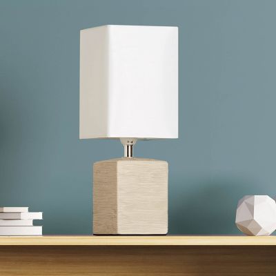 Candeeiro de mesa de cerâmica branco, Karola, com interruptor