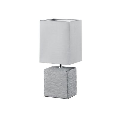 Candeeiro de mesa de cerâmica cinzento, Karola, com interruptor