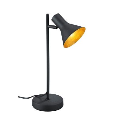 Candeeiro de mesa industrial preto, Verena, com interruptor